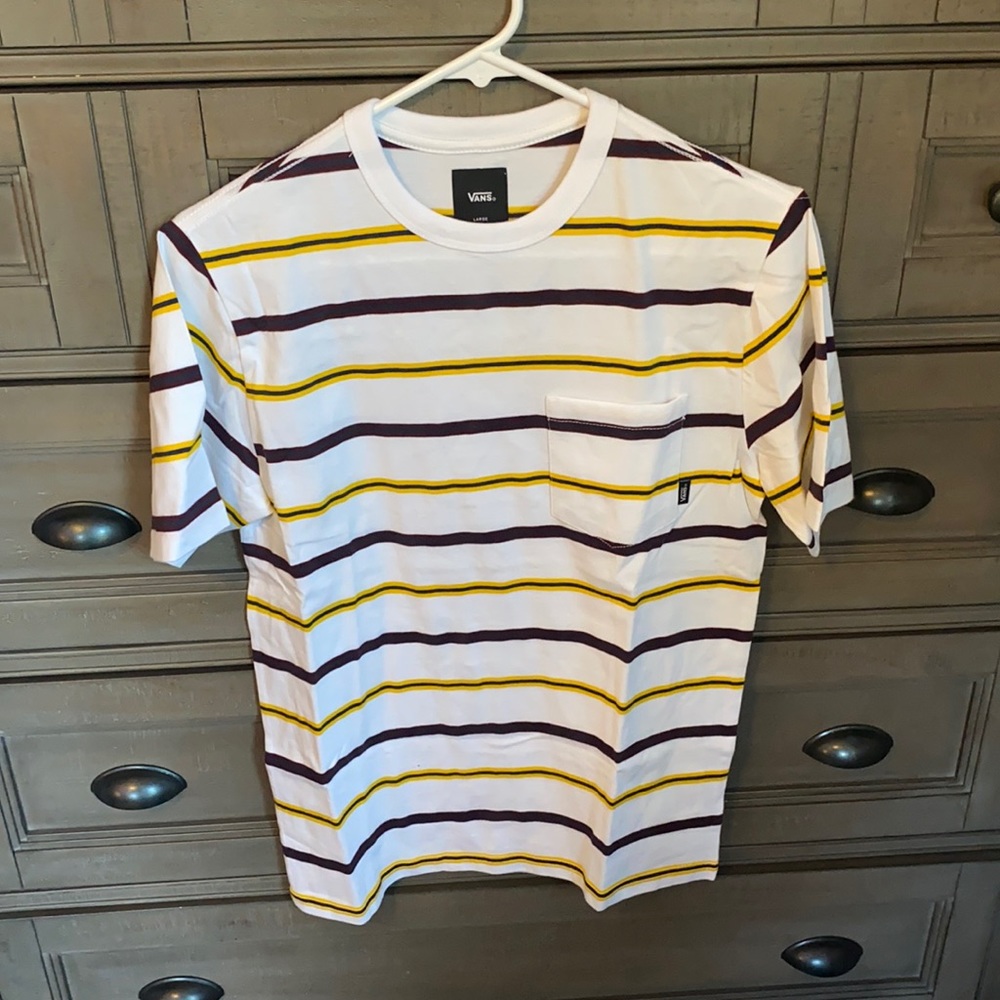 White striped pocket tshirt from Vans